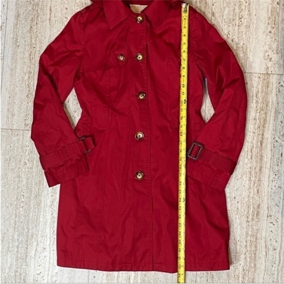 MICHAEL Michael Kors red hooded trench coat. Small - Picture 11 of 12